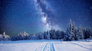 Milky Way, Winter, Sky, stars wallpaper thumb