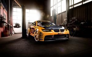 BMW M3 supercar, garage, yellow wallpaper thumb