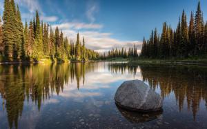 British Columbia, Canada, Calm, Forest, Lake, Landscape, Reflection wallpaper thumb