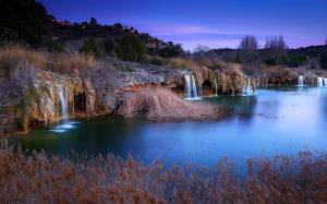Landscape, Nature, Evening, Lake, Water, Fall, Hill, Village, Trees, Spain wallpaper thumb