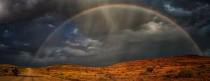Landscape, Nature, Africa, Namibia, Rainbows, Steppe, Dirt Road, Clouds, Rain, 4x4, Shrubs wallpaper thumb