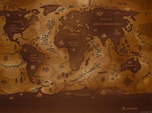 Old world map in sepia wallpaper thumb
