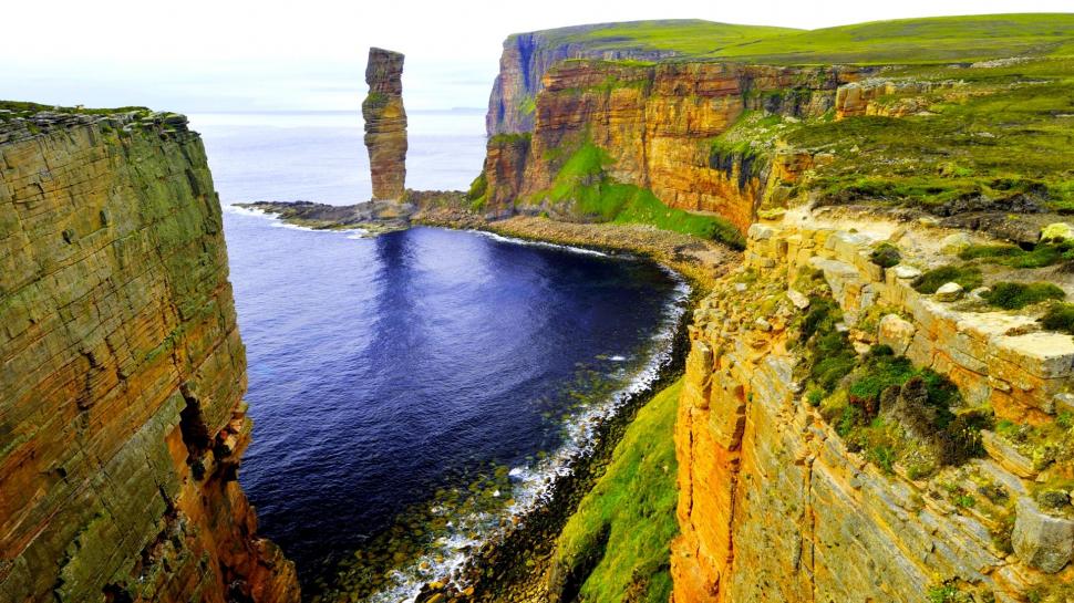 The Old Man Of Hoy wallpaper,landscape HD wallpaper,cliff HD wallpaper,coasts HD wallpaper,geology HD wallpaper,rock HD wallpaper,europe HD wallpaper,formations HD wallpaper,nature & landscapes HD wallpaper,1920x1080 wallpaper