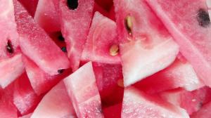 Cool and delicious, juicy watermelon slice, summer fruit wallpaper thumb