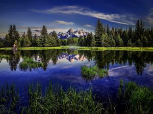 Grand Teton National Park, Wyoming, mountains, lake, reflection, forest wallpaper thumb
