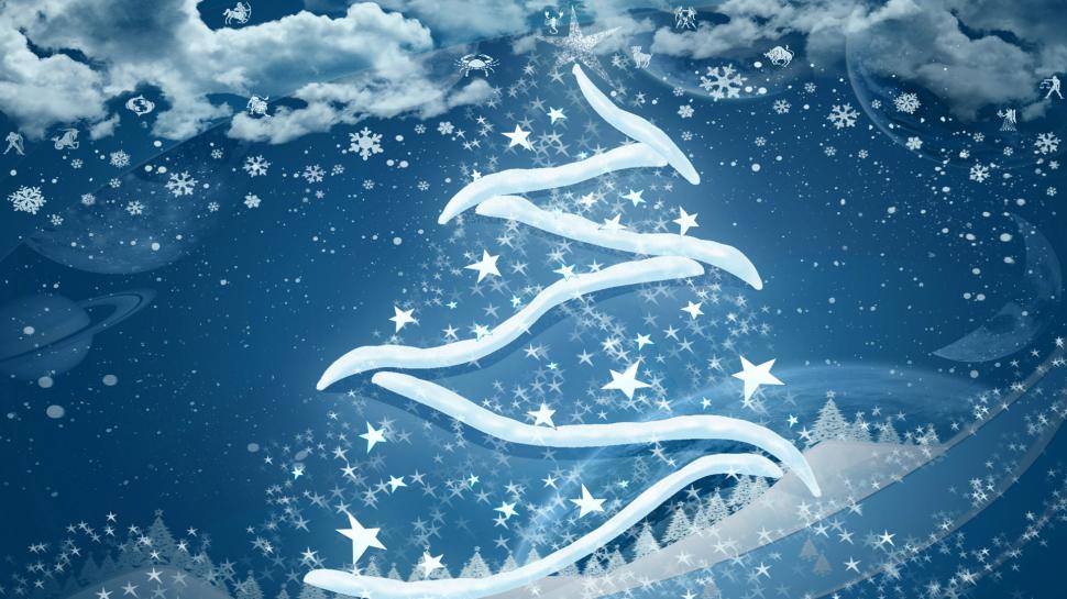 Blue Snowy Christmas HD wallpaper,blue HD wallpaper,christmas HD wallpaper,snow HD wallpaper,1920x1080 wallpaper