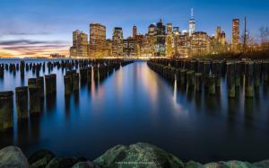 Manhattan, Cityscape, Reflections, Water, Photography wallpaper thumb