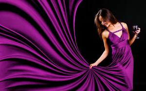 Purple evening dress girl wallpaper thumb
