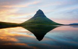 An extinct volcano sunset in Iceland wallpaper thumb