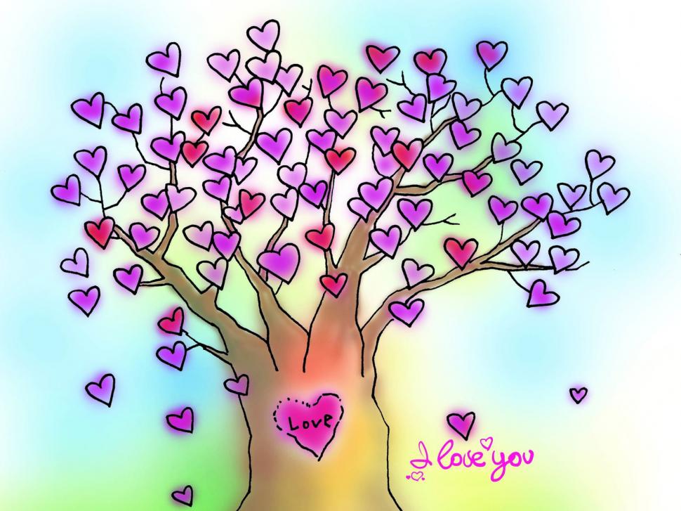I Love You love heart tree wallpaper,Love wallpaper,Heart wallpaper,Tree wallpaper,1600x1200 wallpaper