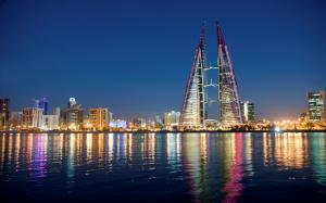 Cityscape, City, Skyscraper, Bahrain, World Trade Centers, Manama, River, Light wallpaper thumb