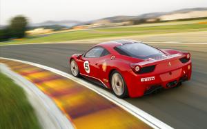 Ferrari 458 Italia Track Race Track Motion Blur HD wallpaper thumb
