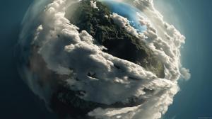 Earth surrounded by clouds wallpaper thumb