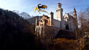 Dragon & Castle HD wallpaper thumb