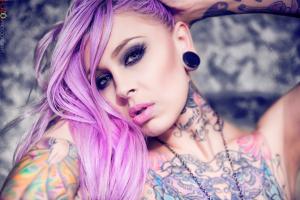 Emily Dear-Heart, Woman, Portrait, Nose Rings, Dyed Hair, Tattoo wallpaper thumb