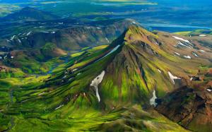 Iceland, mountains, hills, green wallpaper thumb