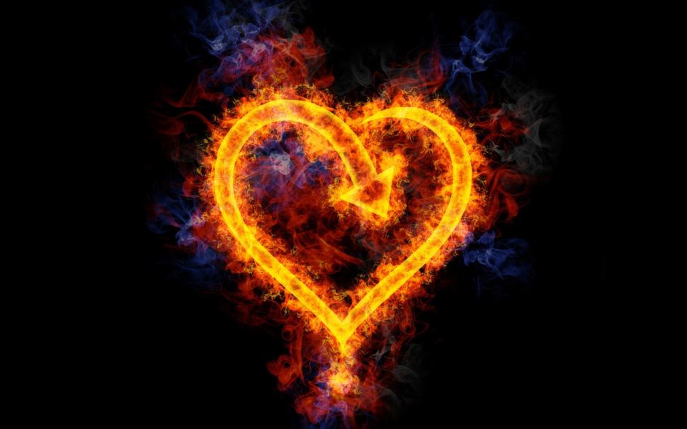 Flame love heart-shaped wallpaper | love | Wallpaper Better