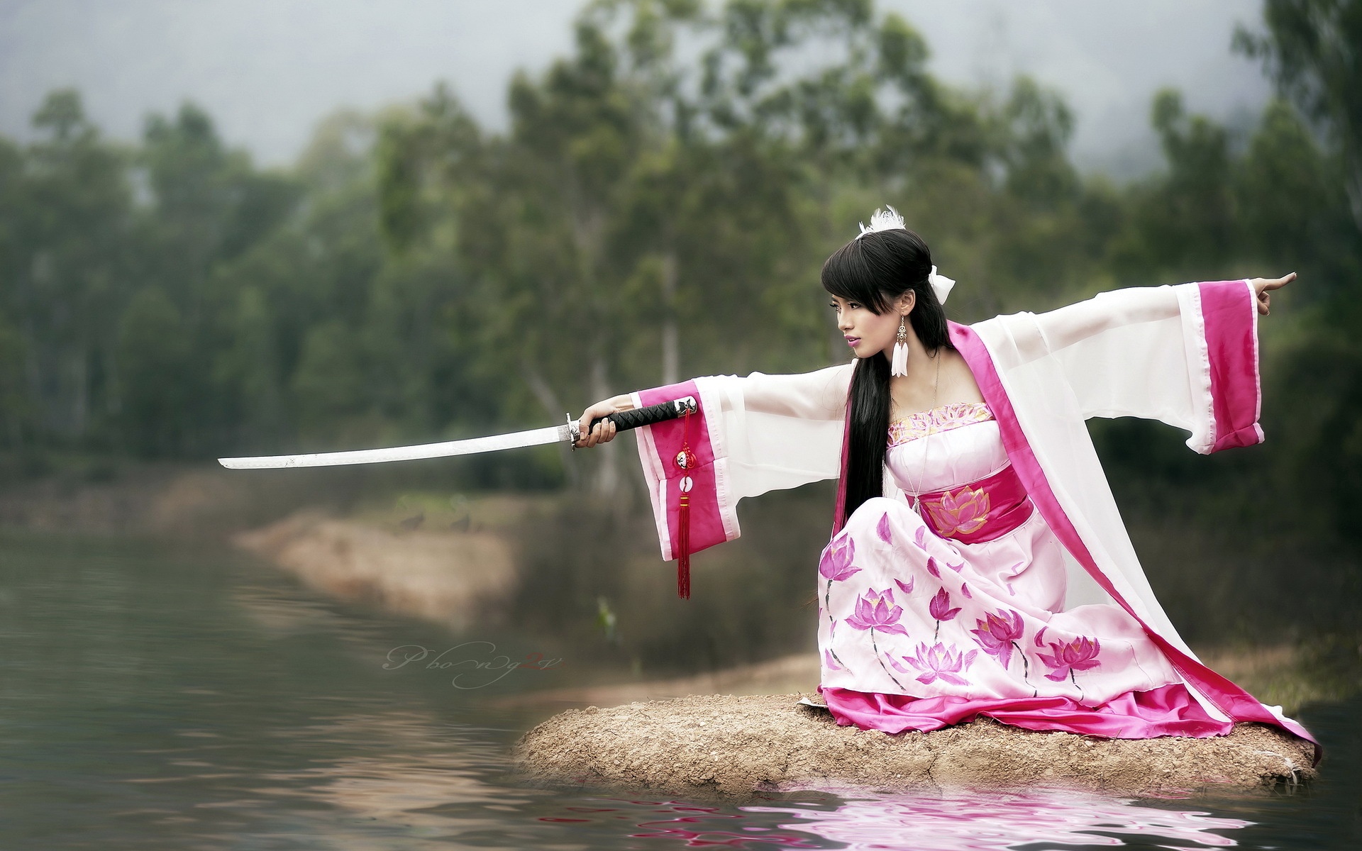 Samurai Katana Girl Beautiful Dress Wallpaper Girls Wallpaper Better