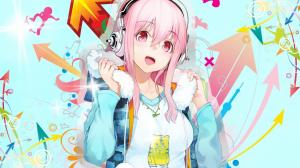 Anime Girls, Headphone, Pink Hair, Pretty wallpaper thumb