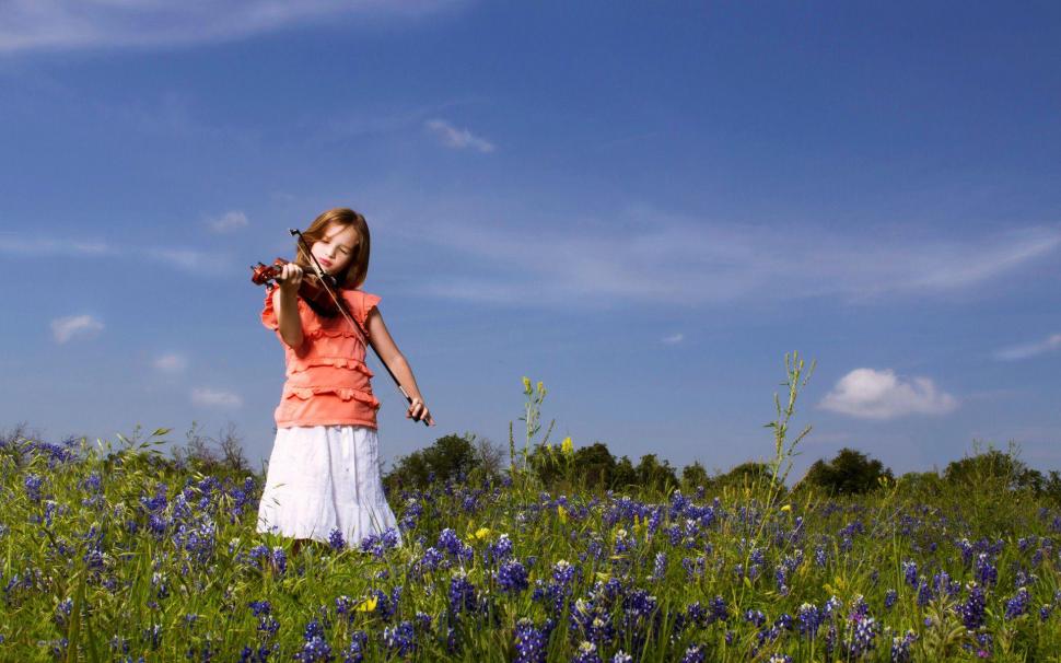 Child Girl In Flower Field with Violin wallpaper,1920x1200 HD wallpaper,child girl HD wallpaper,flower HD wallpaper,field HD wallpaper,violin HD wallpaper,1920x1200 wallpaper