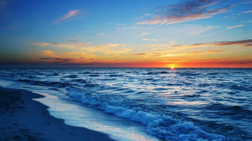 Waves of the beach at sunset wallpaper,Waves HD wallpaper,Beach HD wallpaper,Sunset HD wallpaper,1920x1080 wallpaper