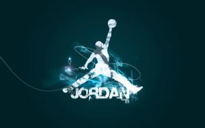 Air Jordan, Cool, Logo, Famous Brand, Light Blue wallpaper thumb