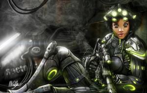 Cyberpunk, Futuristic, Soldier, Gun, Armor wallpaper thumb