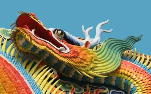 Chinese dragon building wallpaper thumb