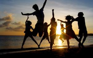 Happy People Sunset  Free Background Desktop Images wallpaper thumb