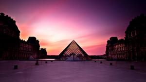 Sunset Louvre HD wallpaper thumb