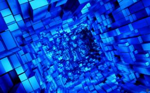 Blue Box Cube Abstract HD wallpaper thumb