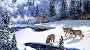 Winter Wolves wallpaper thumb