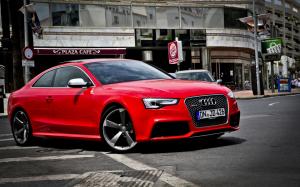 Audi RS5 red car side view wallpaper thumb