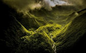 Mountain, Valley, Green, Mist, Aerial View, Landscape wallpaper thumb