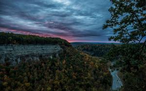 United States, Letchworth State Park, canyon, forest, river, evening wallpaper thumb