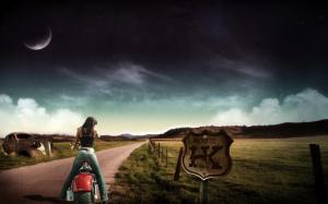 Girl With Motorcycle wallpaper thumb