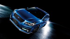 Subaru Impreza sport hybrid blue car at night wallpaper thumb