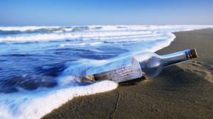 Sea beach drift bottle wallpaper thumb