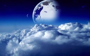Sci Fi Space Nature Clouds Sky Dream Moon Planets Stars Cg Digital Art Desktop Photo wallpaper thumb