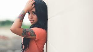 Woman, Wall, Tattoo, Model, Profile wallpaper thumb