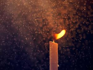 Candle, fire, raindrops, macro photography wallpaper thumb