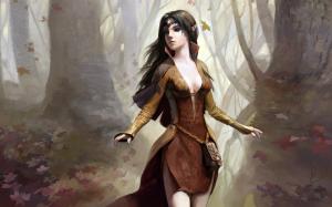 Fantasy girl in the woods wallpaper thumb