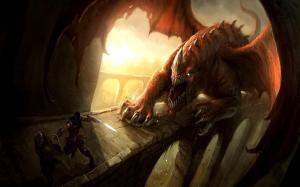 Dragon following the warrior wallpaper thumb