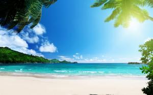 tropics, beach, palms, sea, islands, sun, stunning, caribbean sea wallpaper thumb