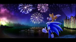 Sega Sonic the Hedgehog Sonic Tails Fireworks HD wallpaper thumb