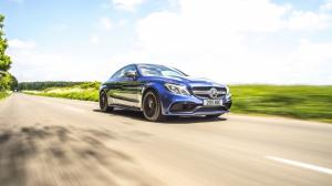 Mercedes-Benz AMG C63 blue coupe speed wallpaper thumb