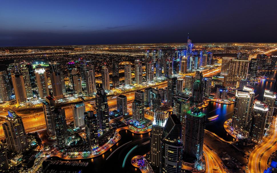 Dubai, night lights, skyscrapers, city wallpaper,Dubai HD wallpaper,Night HD wallpaper,Lights HD wallpaper,Skyscrapers HD wallpaper,City HD wallpaper,1920x1200 wallpaper