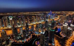 Dubai, night lights, skyscrapers, city wallpaper thumb