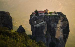 Nature, Landscape, Monastery, Greece, Mist, Cliff, Architecture, Mountain, Rock, Meteora wallpaper thumb