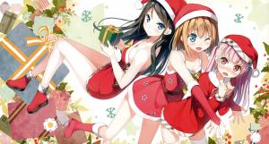 Anime Girls, Kantoku, Christmas, Miyaguchi Hiromi, Miyaguchi Kanna, Miyaguchi Kei, Christmas wallpaper thumb
